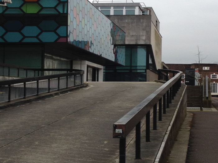 View of building from Museum Avenue side and please walk up the ramp