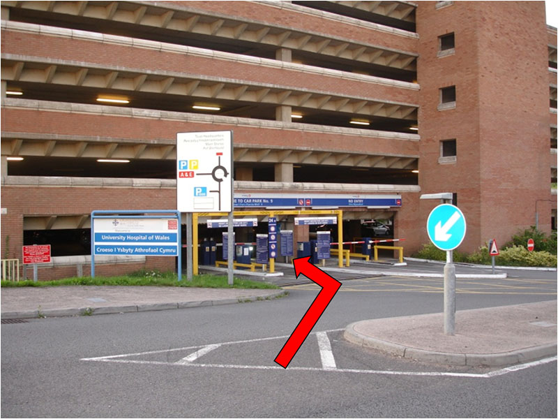 If you are driving from the East (e.g., London or Manchester), you will enter this car park